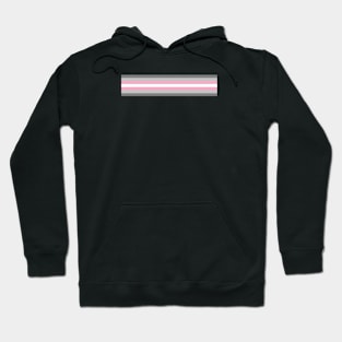 Demigirl Pride Flag Horizontal Stripe on Black Hoodie